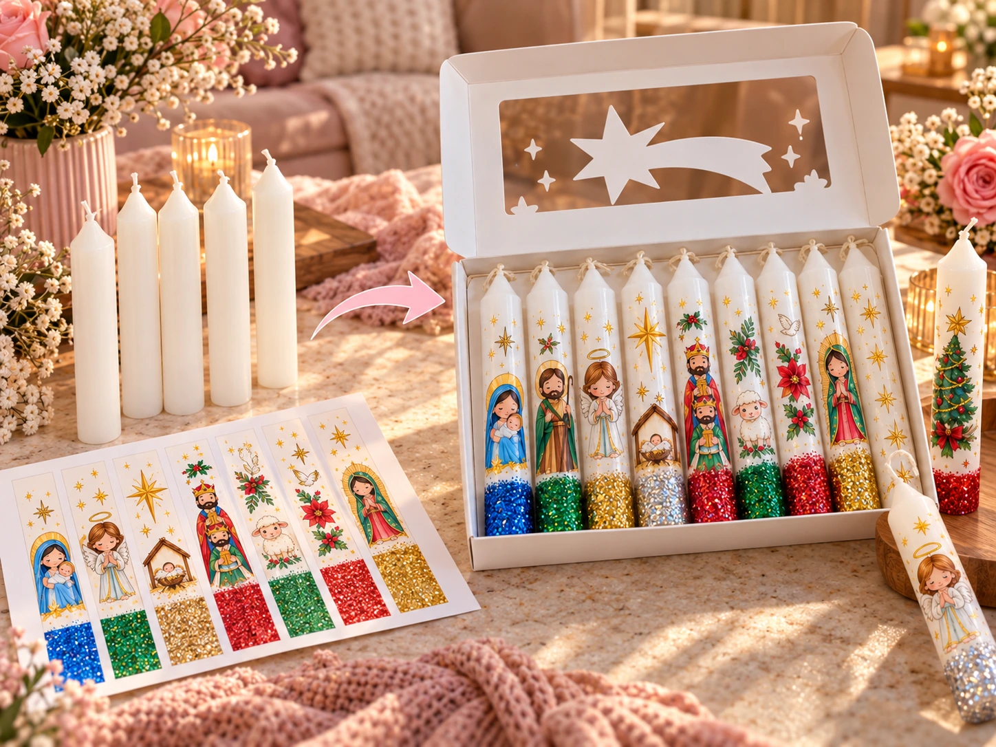 Plain taper candles
