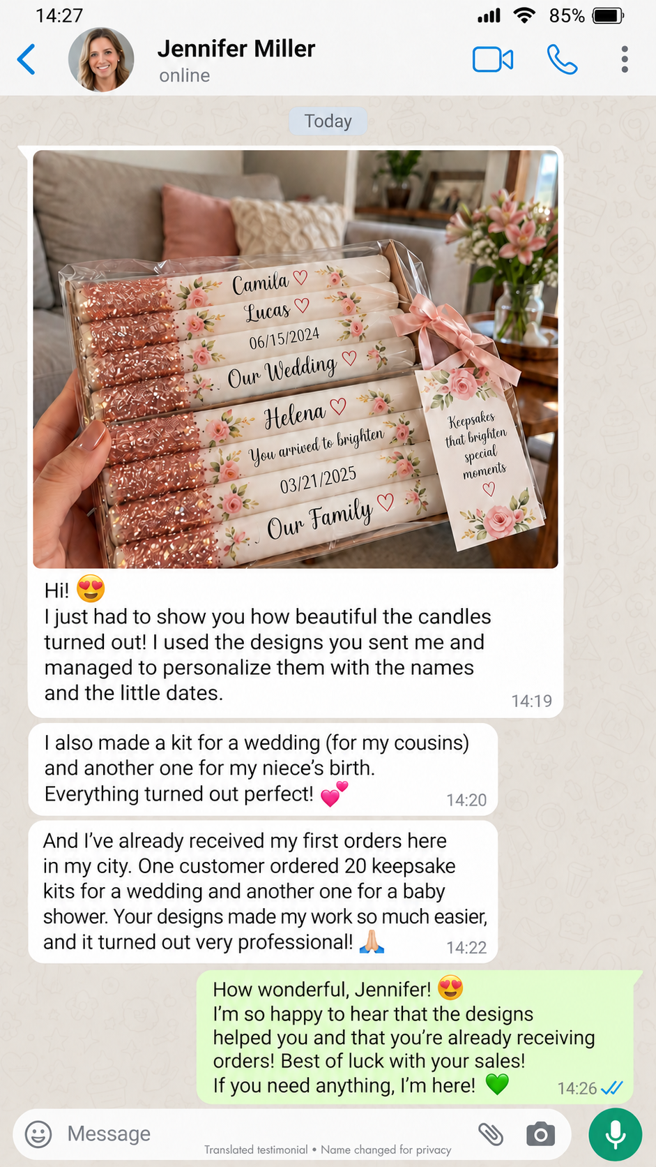 Customer testimonial 1